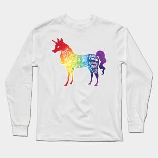 Rainbow Unicorn - Fantasy Butcher - Cuts of Meat Long Sleeve T-Shirt